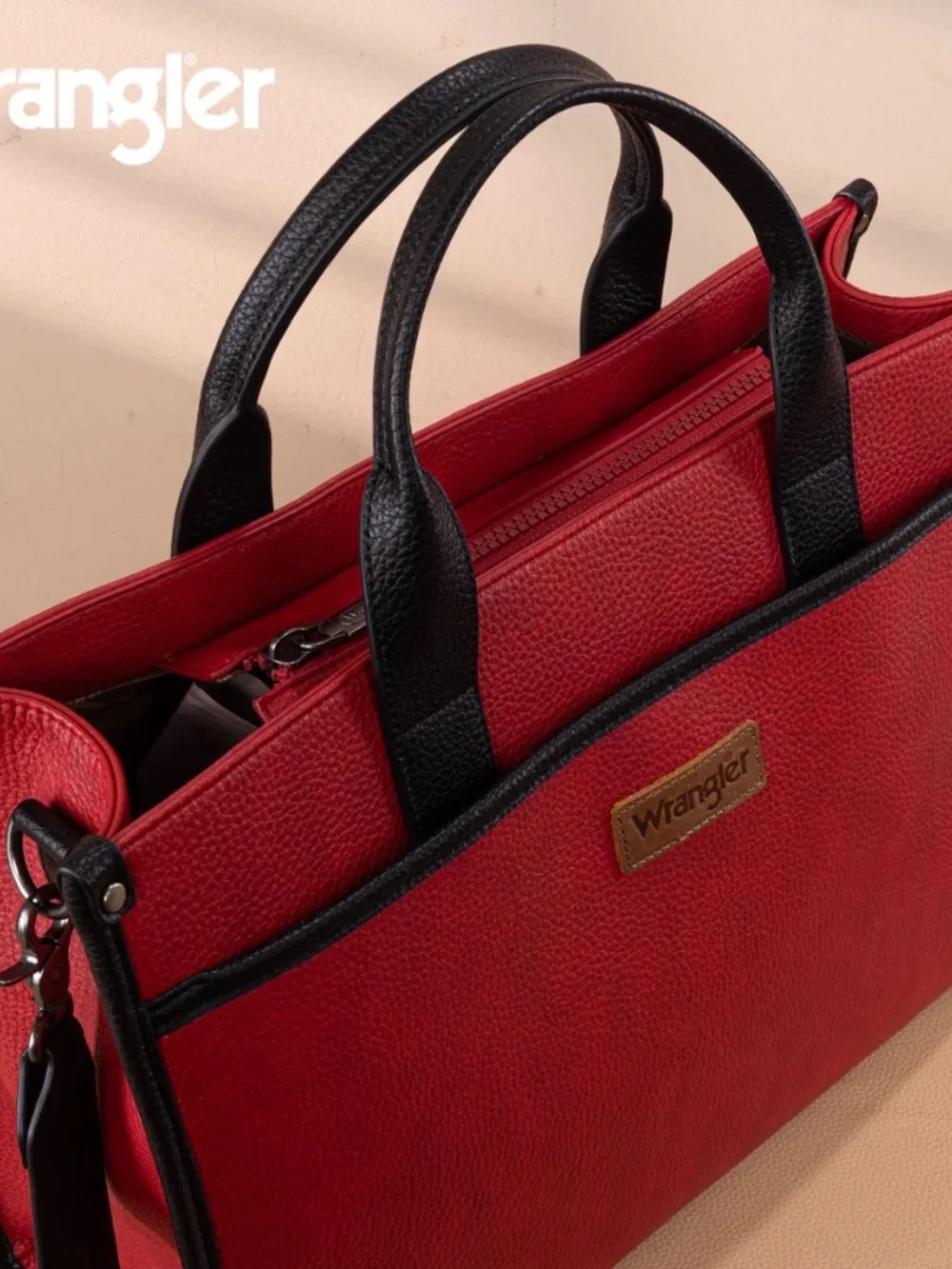 Wrangler Carry-All Large Tote Work Tote/Crossbody - Red